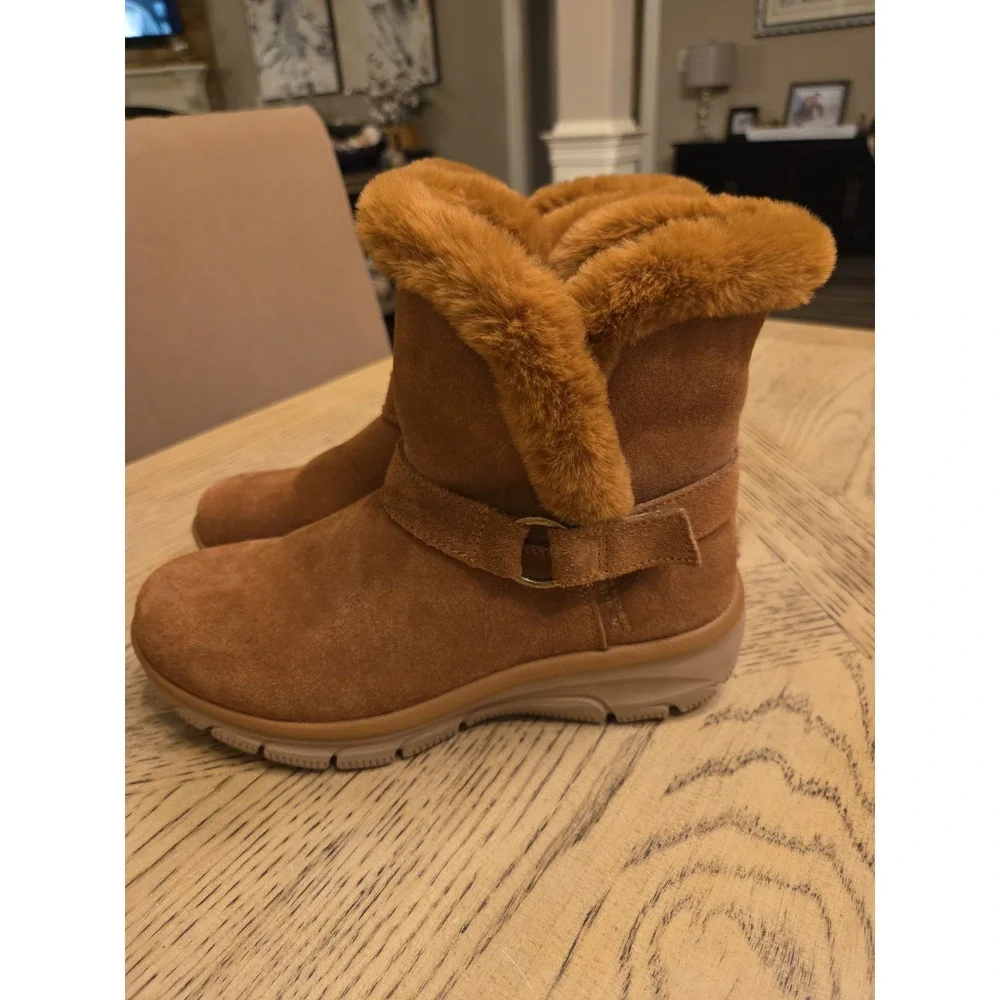 Skechers Slip-Ins Boots Easy Going Casually Perfect Women's 8M Brown Chestnut